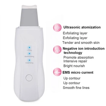 

Ultrasonic Electric Face Scrubber Skin Peeling Extractor Tool Facial Deep Cleaning Beauty Device Rechargeable Skin Care Device