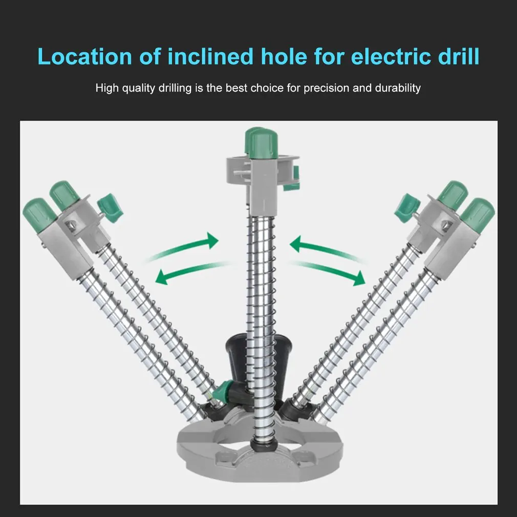 Electric Pipe Hand Drill Drilling Guide Holder Stand with Adjustable Angle Removable Handle DIY Woodworking tool