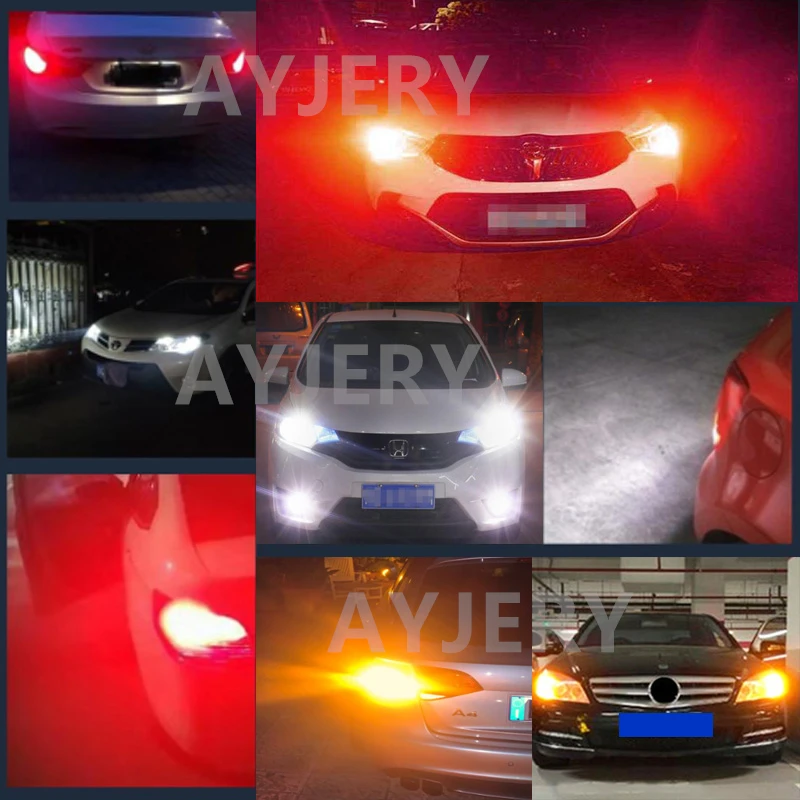 AYJERY 10 шт. DC 24 в грузовик S25 1156 BA15S P21W 1157 BAY15D P21/5 Вт COB 12 SMD белый синий красный желтый