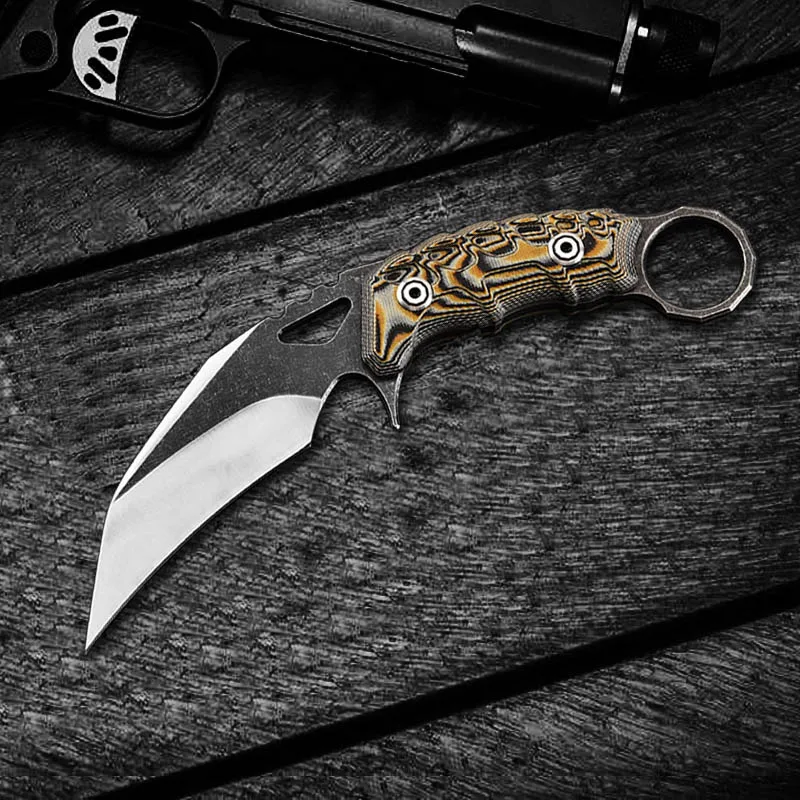black blade Karambit CS GO тактический боевой нож D2 сталь острый открытый Самозащита коготь нож выживания карманные ножи кемпинг Охота EDC нож охотничий - Цвет: black blade