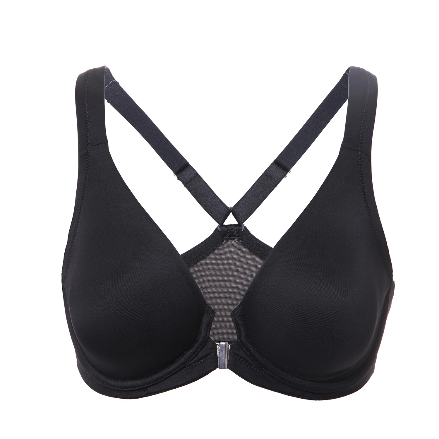 Goedkoop Vrouwen Volledige Dekking Beugel Ondersteuning Ongevoerd Plunge Racerback Voorsluiting Bras Plus Size 34 44 B C D dd E