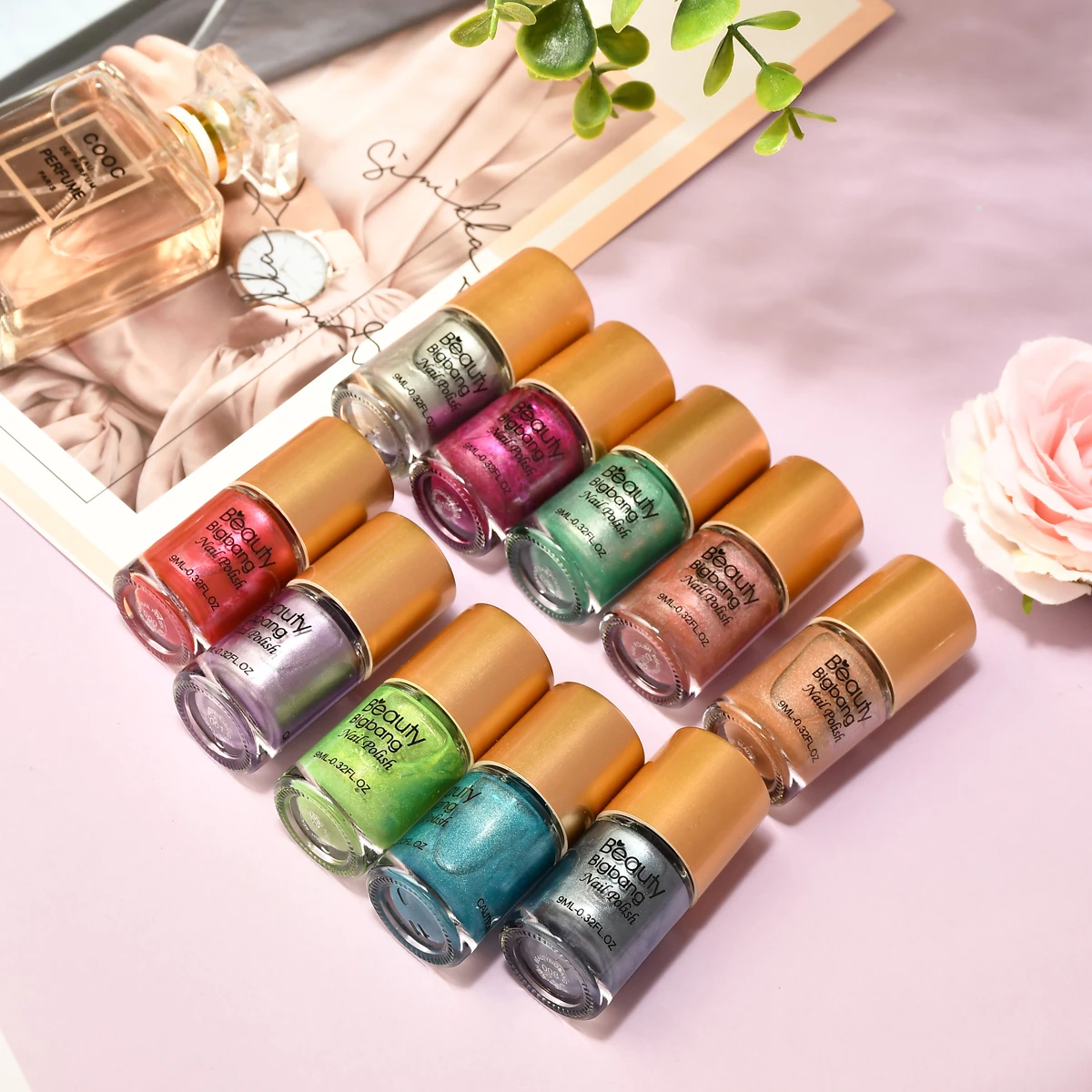 Beautybigbang Профессиональный лак для ногтей 9 мл зеркальный эффект металлический лак аксессуары для ногтей Серебряный Красный Цветной лак для ногтей набор