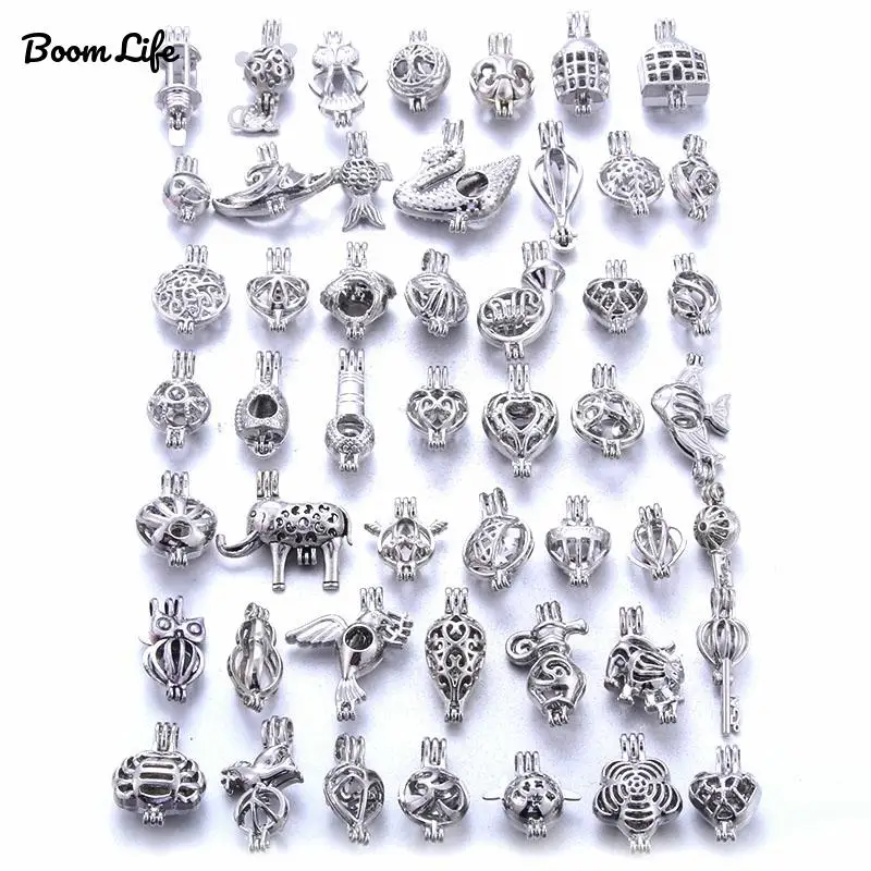 10 шт. Античный ключ в форме сердца сплав медальон жемчужная клетка подвеска для