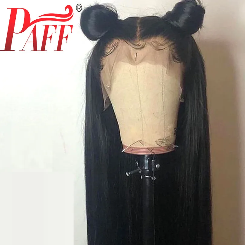 PAFF 13*4 парики из натуральных волос на кружеве шелковистые прямые перуанские