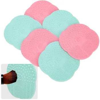 

6pcs Silicone Makeup Brush Cleaner Pad Makeup Brush Scrubber Board (Pink+Mint Green) Makeup Tools Accessories Kit