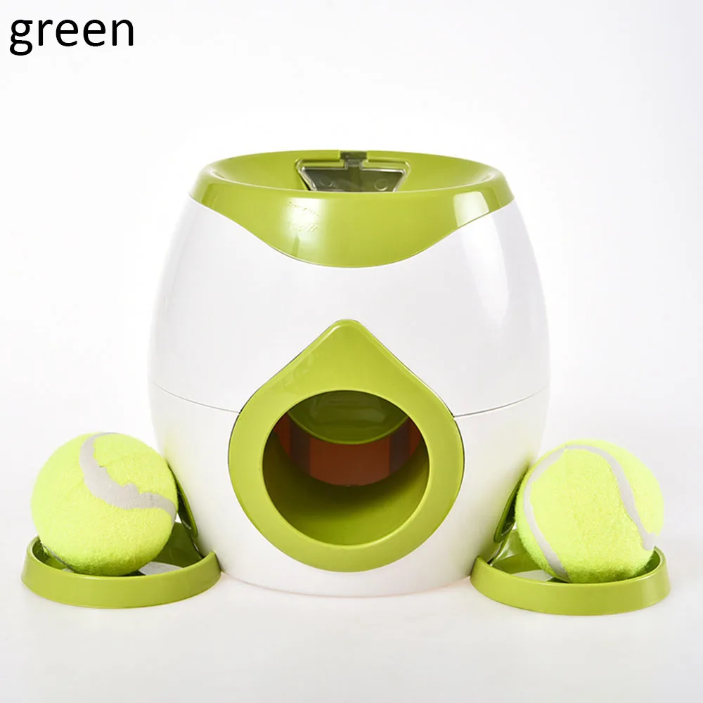 A-Green Креативная игрушка для собак 2 в 1, Интерактивная автоматическая шариковая пусковая установка, теннисный мяч игрушки и диспенсер для еды, игрушка для собак - Цвет: A-Green
