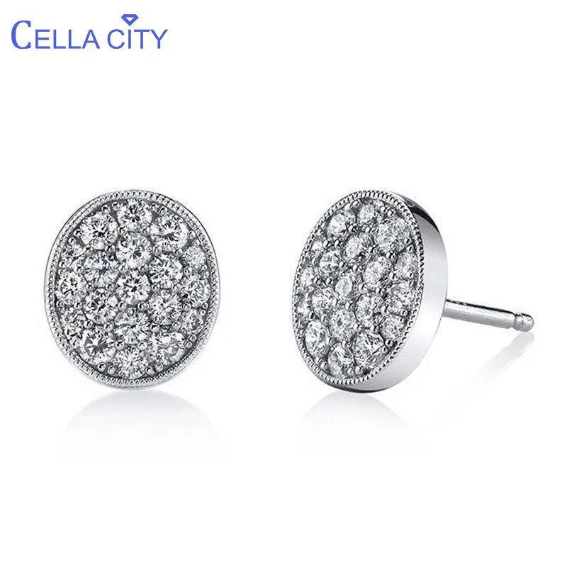 Прозрачные круглые серьги для женщин классические серебряные 925 ювелирные