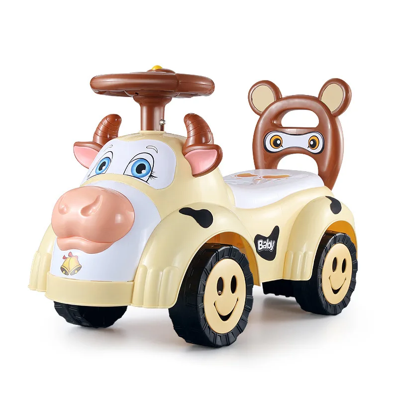

[Shell Fish] New Style Children Four Wheel Swing Car Light Included Light And Sound le baby Cattle Baby Walker CHILDREN'S Toy Ca