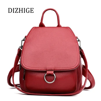 

New Cow Leather Backpack Women Shoulder Bag Multifunction Backpacks Small School Bags for Teenage Girls 2019 Sac A Dos mochilas