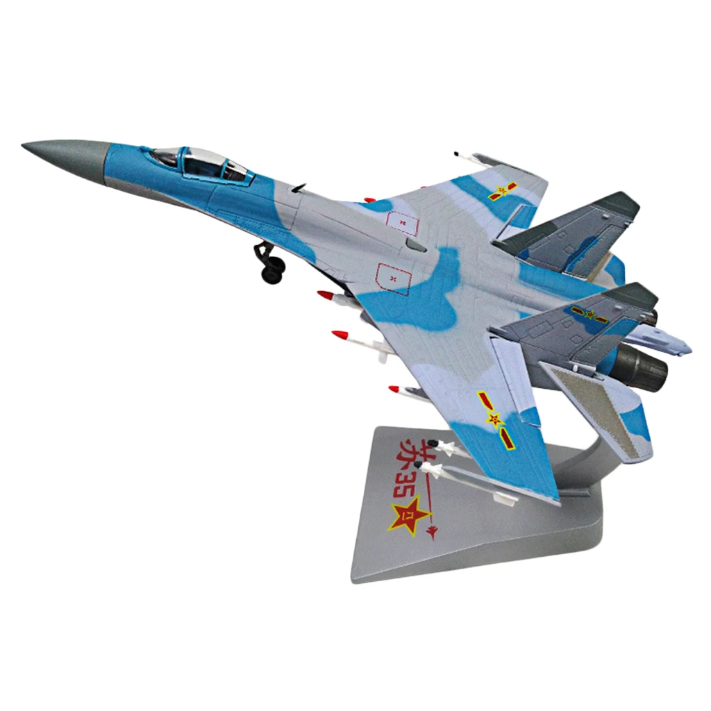 Sukhoi Su-35 Super Flanker Fighter Aircraft 1:72 Scale Diecast Display Model with Stand for Decoration or Collection Gift