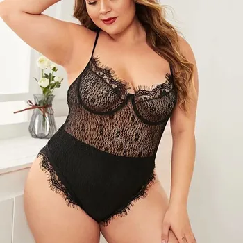 

Floral Lace Teddy Sexy Underwear Women Sexy Lingerie Erotic Babydoll Porno Transparent Corset Plus Size Lenceria Sexi Mujer 4XL