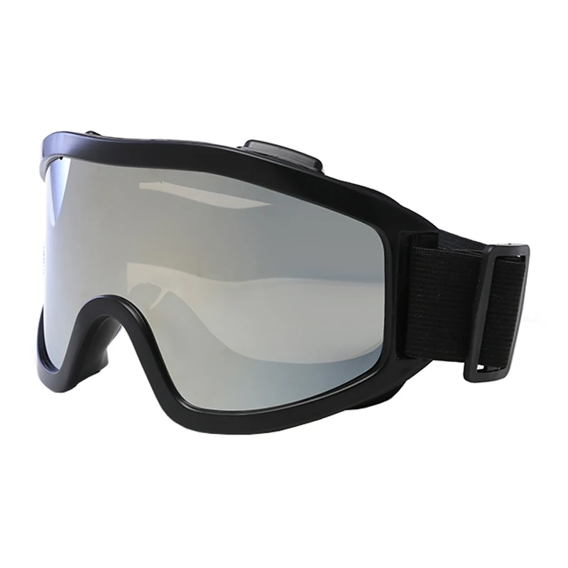 Ветрозащитные противотуманные лыжные очки с защитой от уф400 лучей, снежные виды спорта, Лыжный спорт, сноубординг, очки, Зимняя Маска для катания на коньках и снегоходах - Цвет: Black Silver