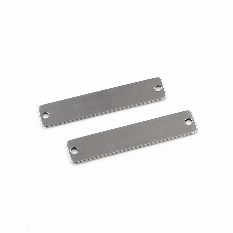 

6pc/lot 39x8mm No Fade Charms 316 Stainless Steel Rectangle Charms for necklace pendant charms diy jewelry making-R8-53