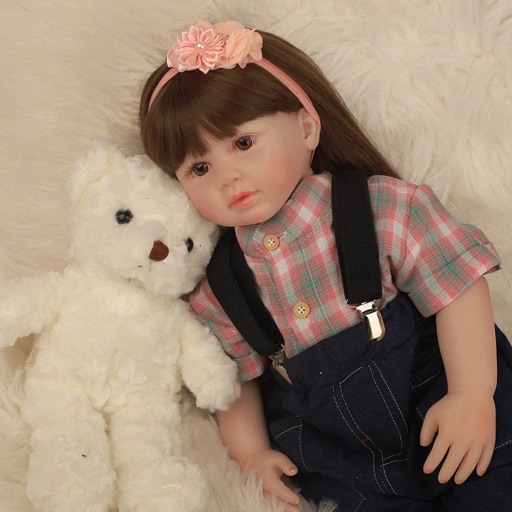 Реалистичные куклы Bebe Reborn, 24 дюйма, мягкая силиконовая ткань, Детская кукла, игрушка для ребенка, подарок на день рождения, детский лучший плеймат, счастливый навсегда