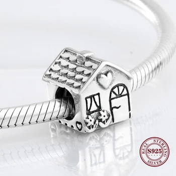 

2018 Fashion 925 Sterling Silver Fairy Tale Sweet House Shape Beads Fit Original Pandora Charm Bracelet Jewelry DIY Making