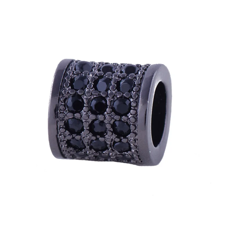 Metal Black Black Juya DIY Металлические разделительные бусины поставки микро проложить Шампанское Циркон Шарм с большим отверстием бусины для ручной работы Натуральное изготовление каменных ювелирных изделий - Цвет: Metal Black Black