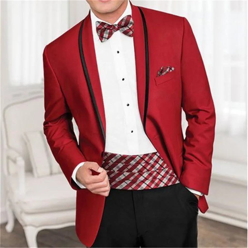 Мужской костюм смокинг Noivo Terno Slim Fit Easculino вечерние костюмы для мужчин Красный смокинг жениха высокое качество спортивные пиджаки для выпускного(пиджак+ р