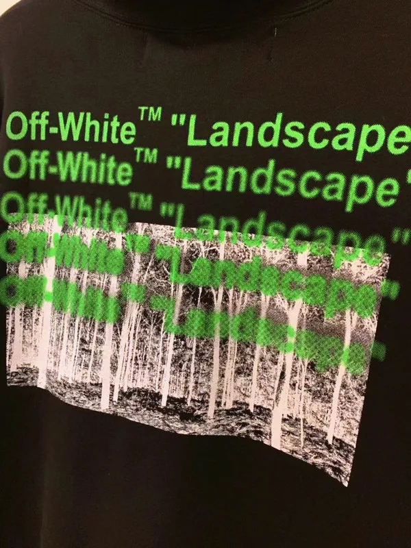 Off-white 19FW Limited несколько букв дерево толстовка с изображением леса