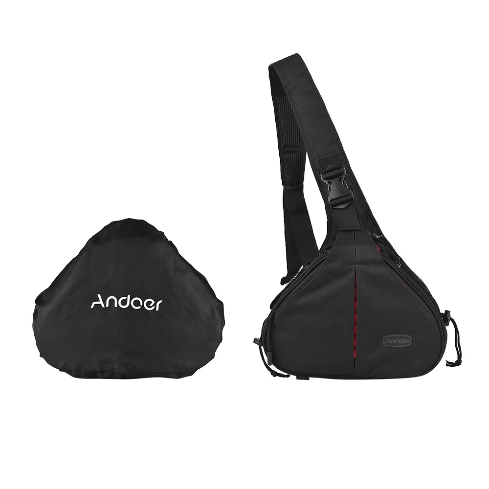 Black Andoer K1 Triangle DSLR Camera Bag Carry Case Shockproof Waterproof w/Tripod Holder for Canon Nikon Sony Olympus Pentax - Цвет: Black