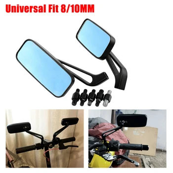 

Motorcycle Rectangle Rearview Mirrors 8/10mm For Harley Honda Suzuki Kawasaki