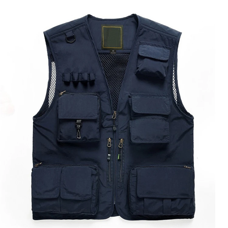 Denim Blue Mountainskin, мужские походные жилеты, для улицы, много карманов, разгрузка, сухая, тонкая сетка, военные, карго, мужские пальто, жилет для мужчин, VA707 - Цвет: Denim Blue