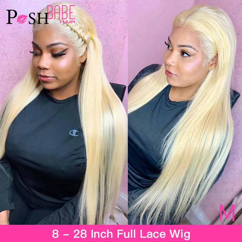 Full Lace Human Hair Wigs 613 Blonde Remy 8 28 Inch Long Brazilian Straight Pre Plucked Glueless Full Lace Wig With Baby Hair Human Hair Lace Wigs Aliexpress