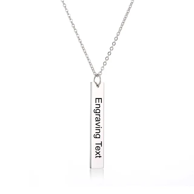 Personalized Blank Bar Pendant Necklace 