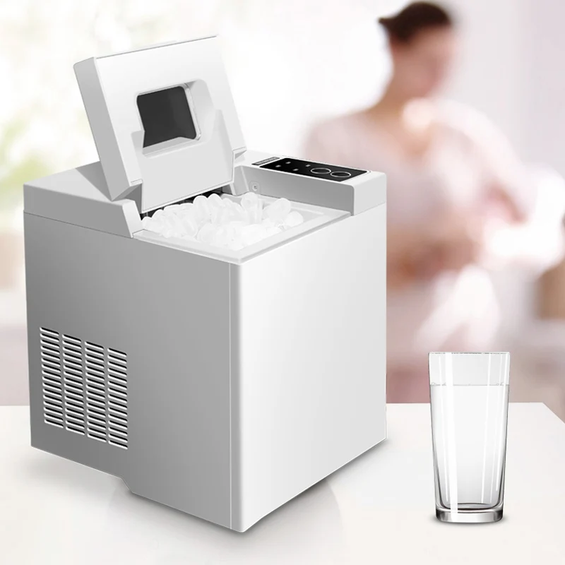 

White new commercial portable ice machine home mini bullet round ice machine