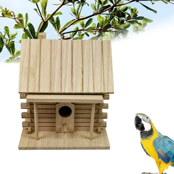 

Wooden Bird House Warm Bird Breeding Box Outdoor Nest Hut Pet Toy Wall-Mounted Garden Yard Hanging Bird Cage Nest Eco-Friendly