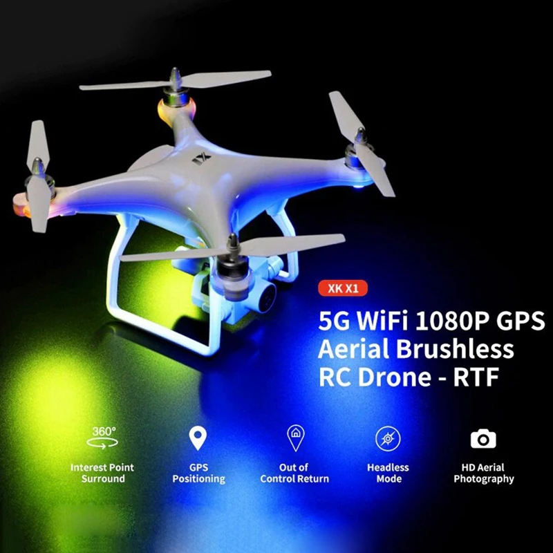 Wltoys X1 5G GPS FPV RC Дрон Квадрокоптер с 1080P HD Камера 2-осевой PTZ Gimbal модель игрушки