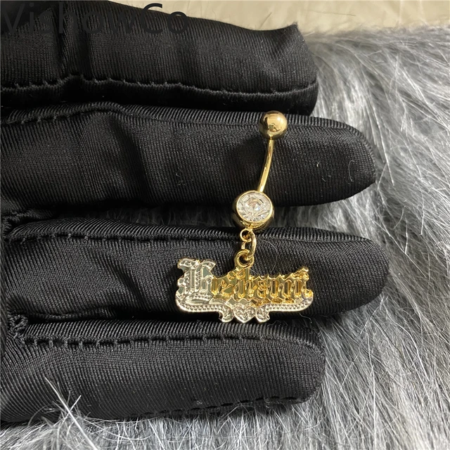 Custom Belly Name Ring – Maliha'