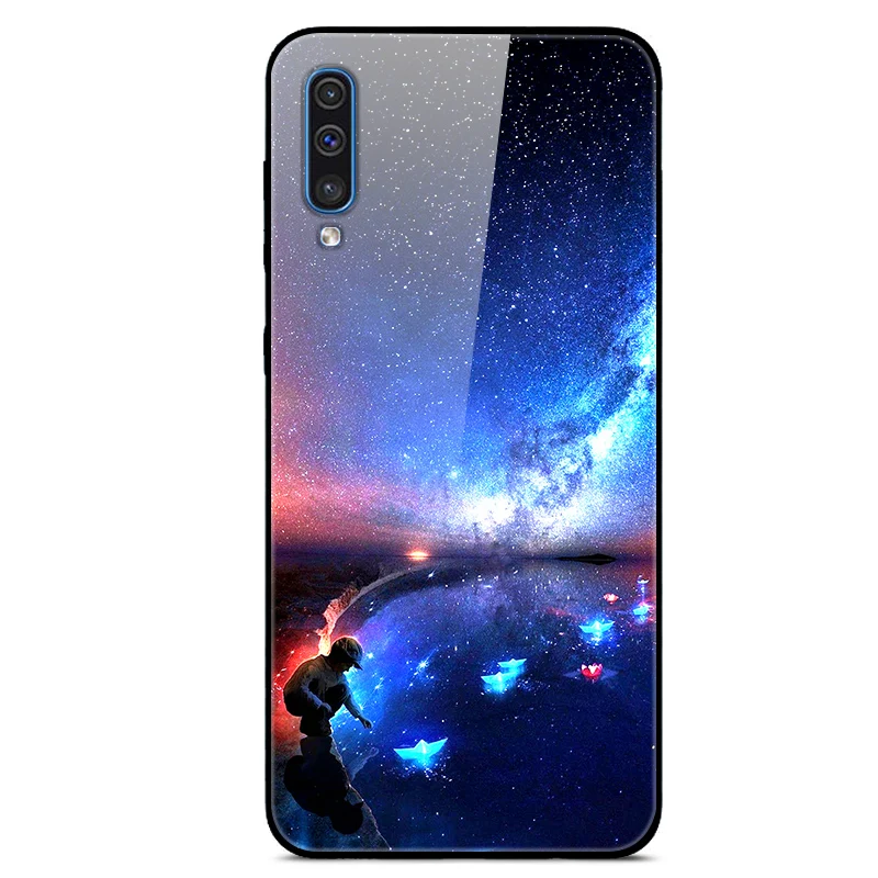 Для samsung Galaxy A50S чехол из закаленного стекла с принтом на заднюю панель жесткий чехол для samsung A30S A307 чехол для телефона s A 30S A 50S бампер