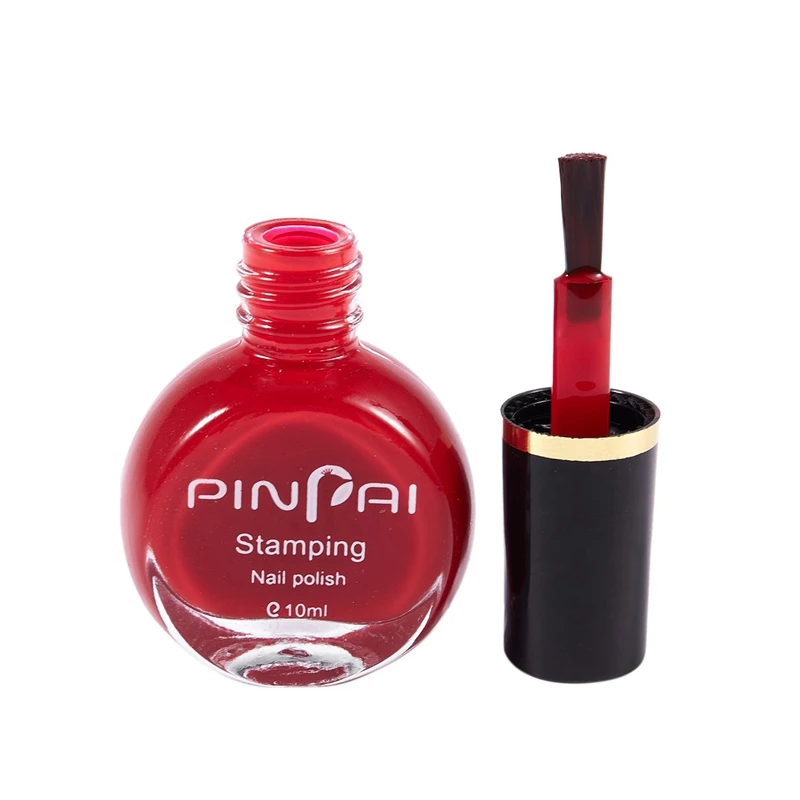 Pinpai 2 шт. шаблон для дизайна ногтей штамп штамповка живопись лак специальный лак дизайн маникюра, 1 шт. розовый № 6 и 1 шт. Красный № 4