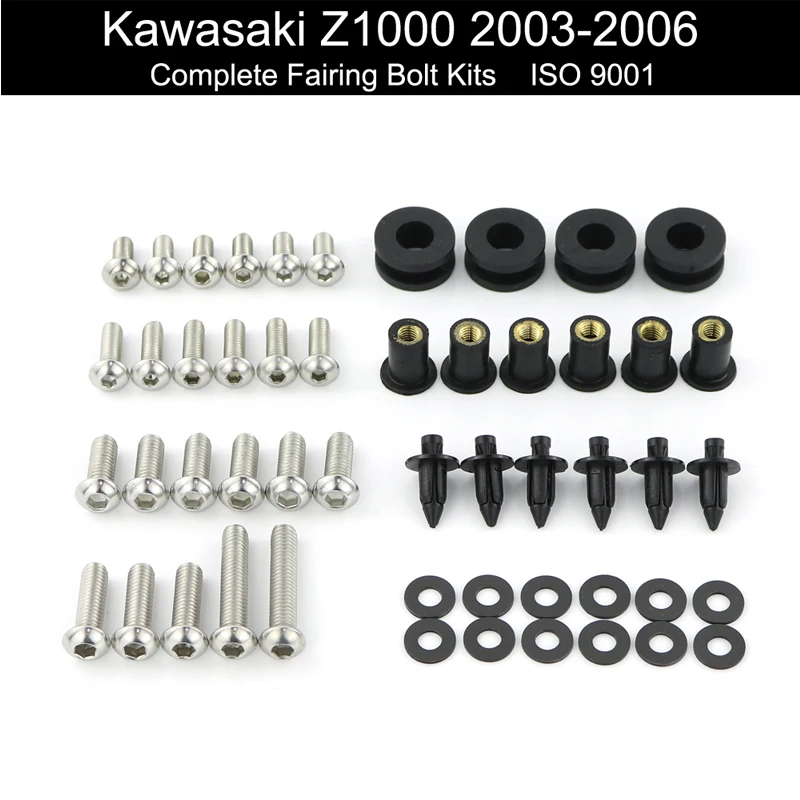 

Fit For Kawasaki Z1000 2003-2006 Motorcycle Fairing kit Complete Full Fairing Bolts Kit Clips Body Screws Stainless Steel