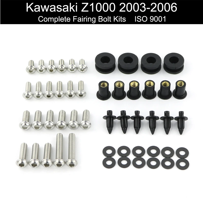 

For Kawasaki Z1000 2003 2004 2005 2006 Motorcycle Fairing kit Complete Full Fairing Bolts Kit Clips Body Screws Stainless Steel
