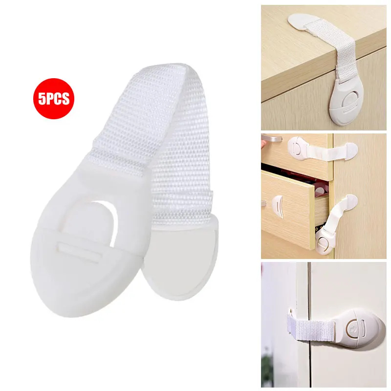 Cabinet Locks White Door Fridge Accessories Safety Device 5pcs Convenient Drawer Kids Young Child Cupboard Catch Safety Lock