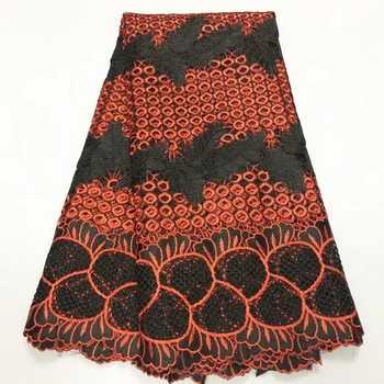 

Bridal embroidered Guipure cord lace fabric high quality french mesh African chemical water soluble Nigerian for wedding party
