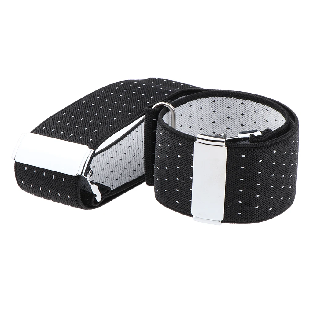 Men's Polka Dots Elastic Shirt Cuff Garters Anti-Slip Sleeve Holders Armband