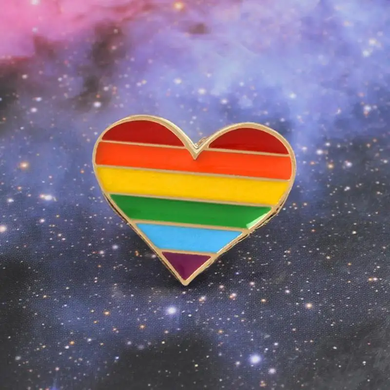 

Rainbow Heart Enamel Pins Gay Lesbian Pride LGBT Pin Badge Creative Enamel Geometric Pins Jewelry Gift Brooches Jewelry