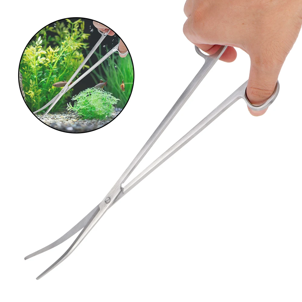 Silver Stainless Steel Plants Fish Tank Accessories Plants Tweezers Cleaning Tools Aquarium Tools Set Grass Scissors