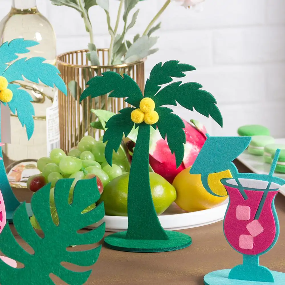 Tropical Flamingo Pineapples Cactus Coconut tree Centerpiece Table decorative Birthday Summer Wedding Hawaiian Party Decorations