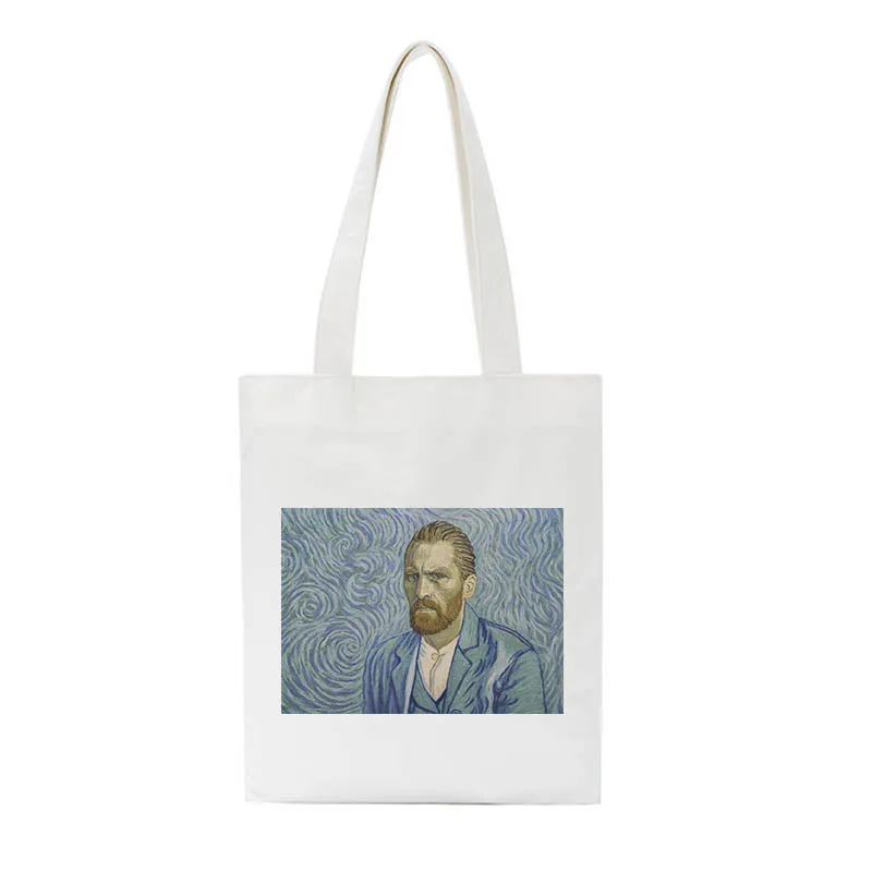 Hot Sale Van Gogh Design casual Funny Harajuku Vintage canvas female ins fashion shoulder bags Lady Shopping Bag Shpper Bag - Цвет: C6