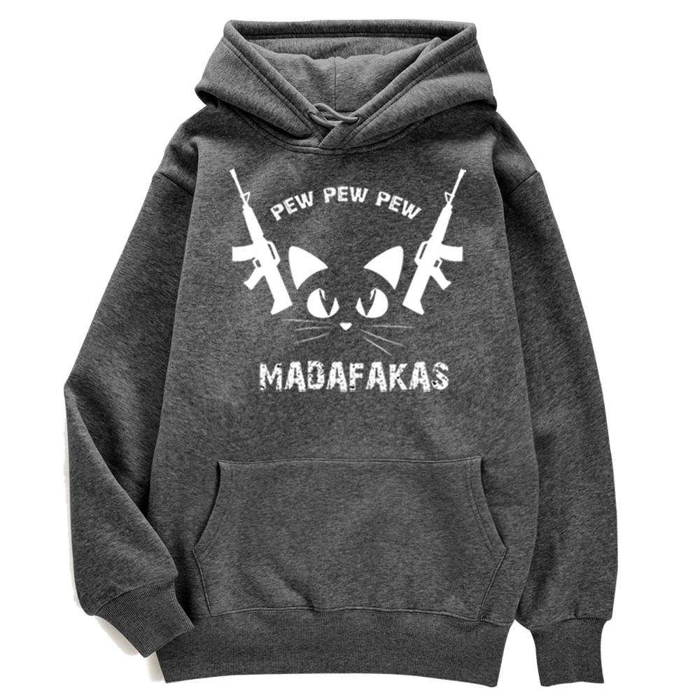 

Hoodies Men Pew Madafakas Letter Printed Hip Hop Streetwear Men Lovely Cat Personality Sweatshirts Crewneck Pullover Hoody Tops