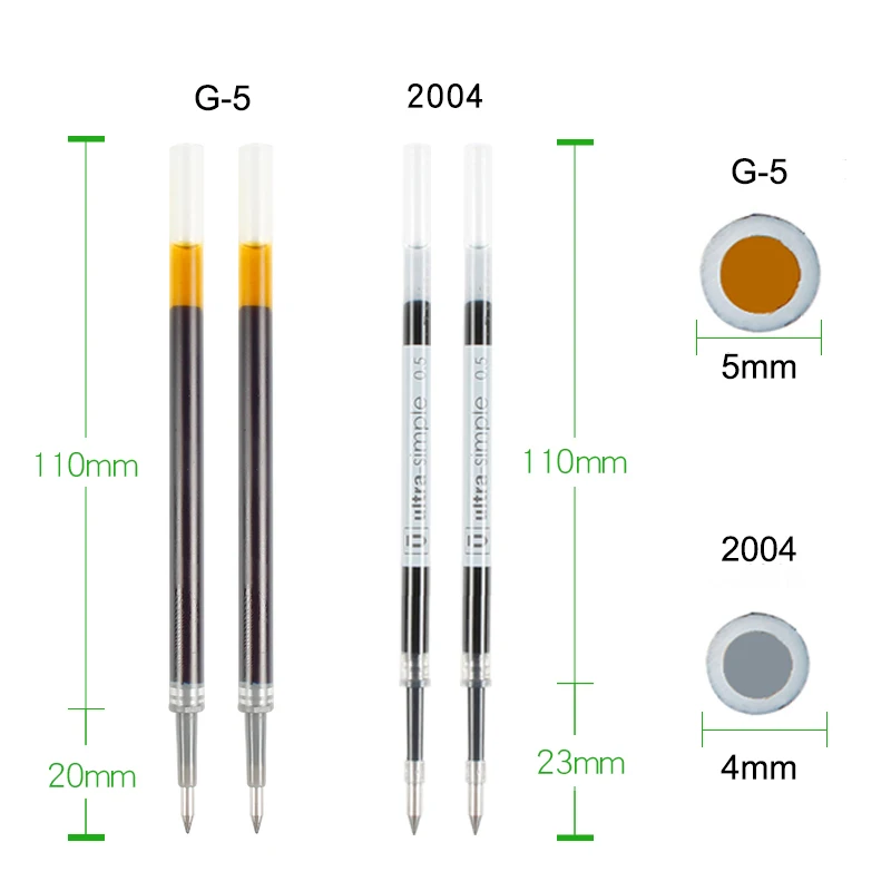 M& G ASIN u-серия Выдвижная Заправка для гелевой ручки люкс для всех 11 мм longth пружинная ручка черный/синий/красный G-5 2004/AGR67T34 H2601