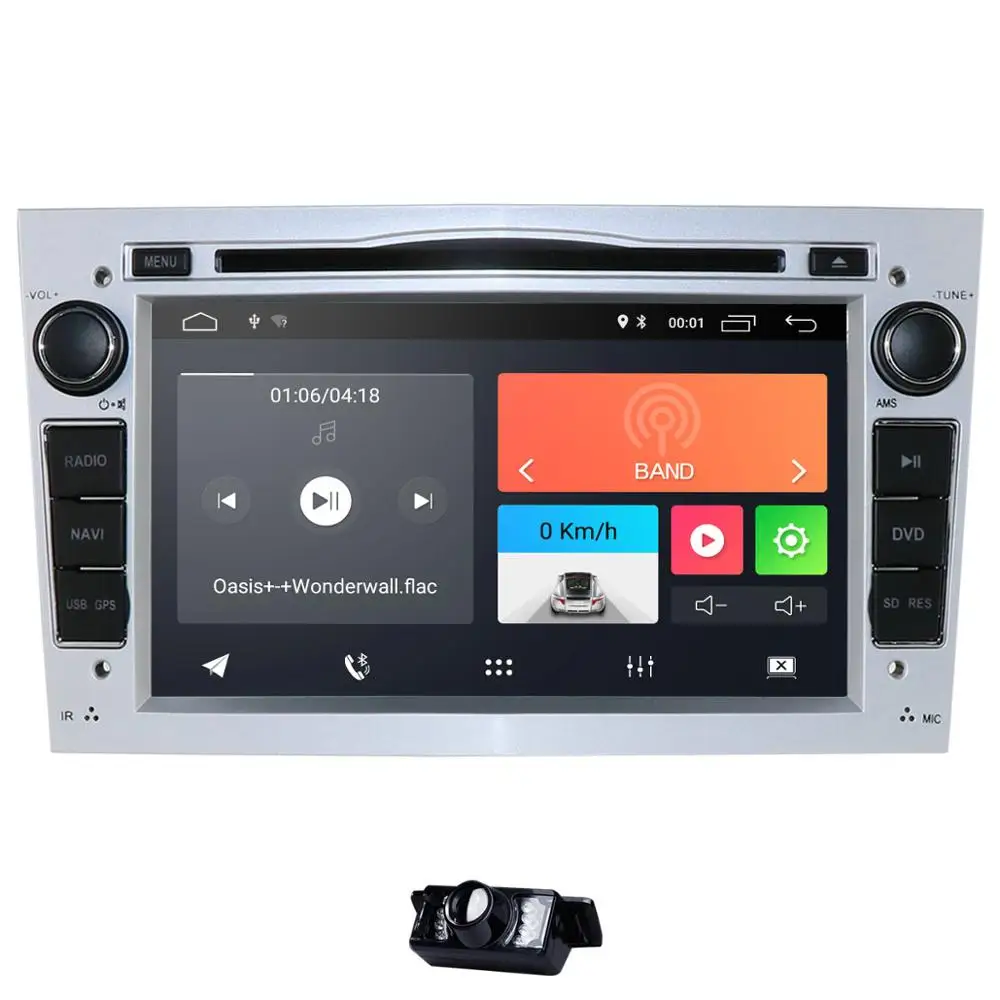 2din Android9.0 CarDVD мультимедийный плеер gps навигация для Opel Astra H Opel Combo Opel Corsa с CAN-BUS 2 г 4 г RDS DSP DAB - Цвет: silver