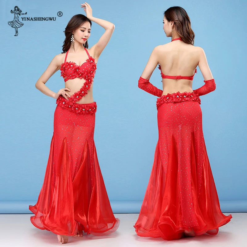 Новинка сексуальный женский костюм для восточных танцев элегантный с юбкой и