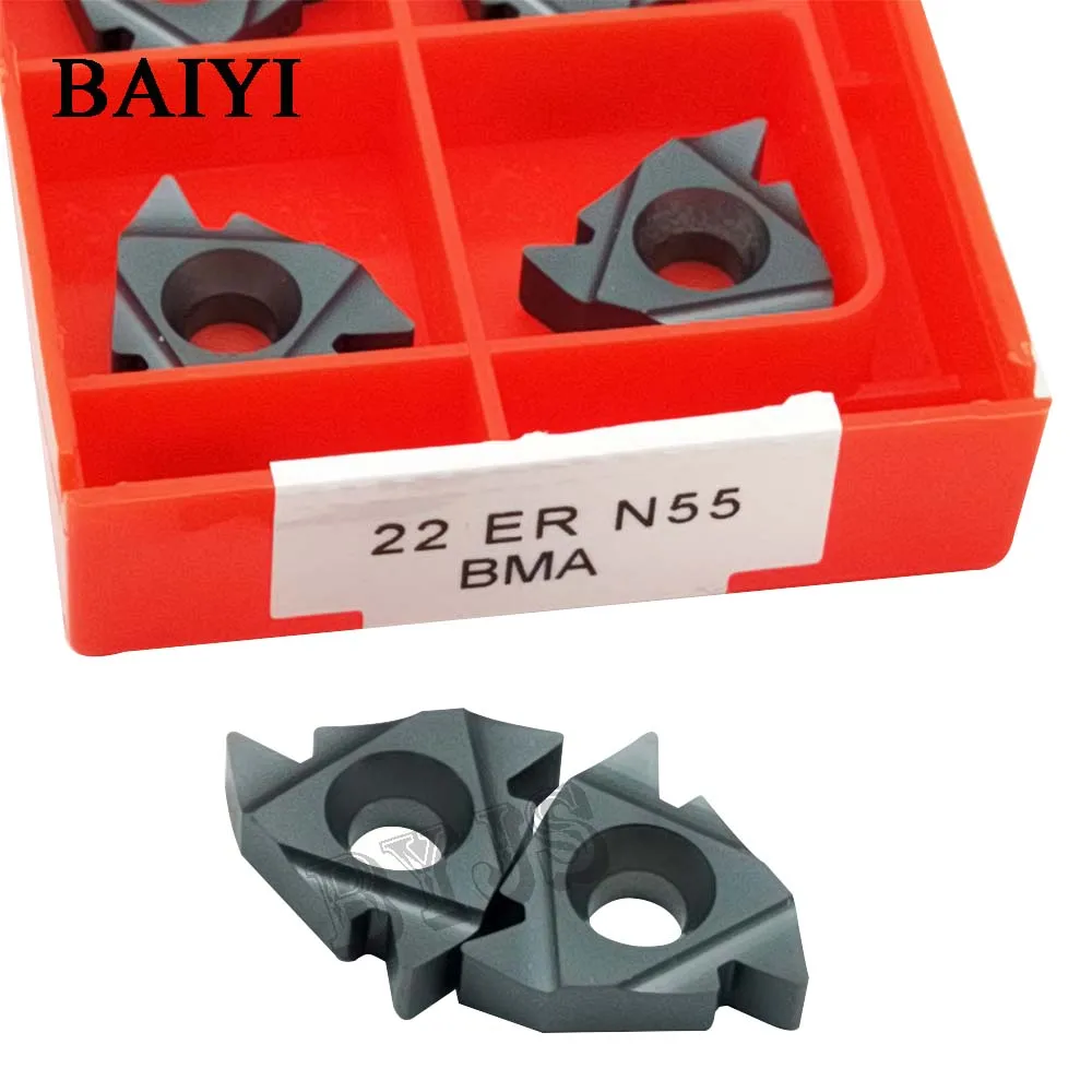 

10pcs carbide threading insert 22ER N55 BMA lathe thread tool Internal Processing stainless steel and steel 22 ER N55