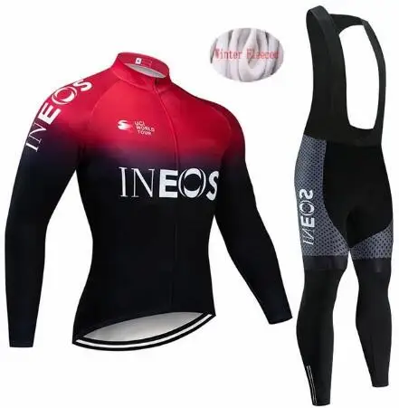 INEOS, велосипедная команда, теплые 9D велосипедные штаны, костюм, Майо, Мужская одежда, флисовая велосипедная Толстовка - Цвет: 2