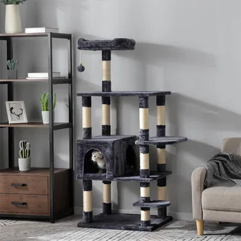 

60x 50x 146 cm Cat Tree Sturdy Wear-resistant Multifunctional Cat Toy Powerful Scratching Board With Sisal Scratching Board