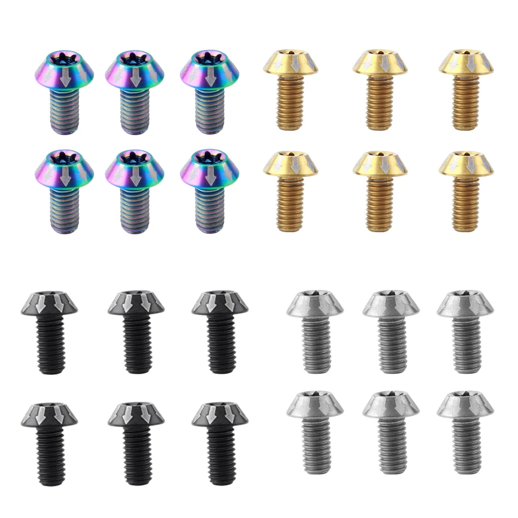 6 Count Titanium Ti Bike Disc Rotor Bolt Brake Discs Mounting Screws  M5 x14 mm